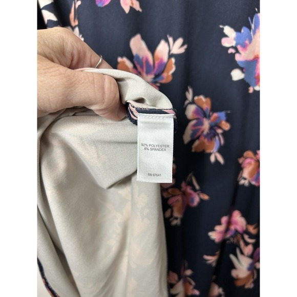 J. Jill Fit Women's Blue Pink Floral Blouse Cozy Long Sleeve Plus Size 2X - Picture 10 of 10